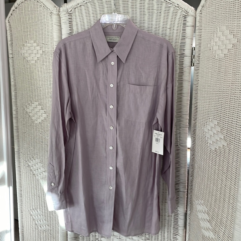 Lord & Taylor Lavender Button Down Shirt